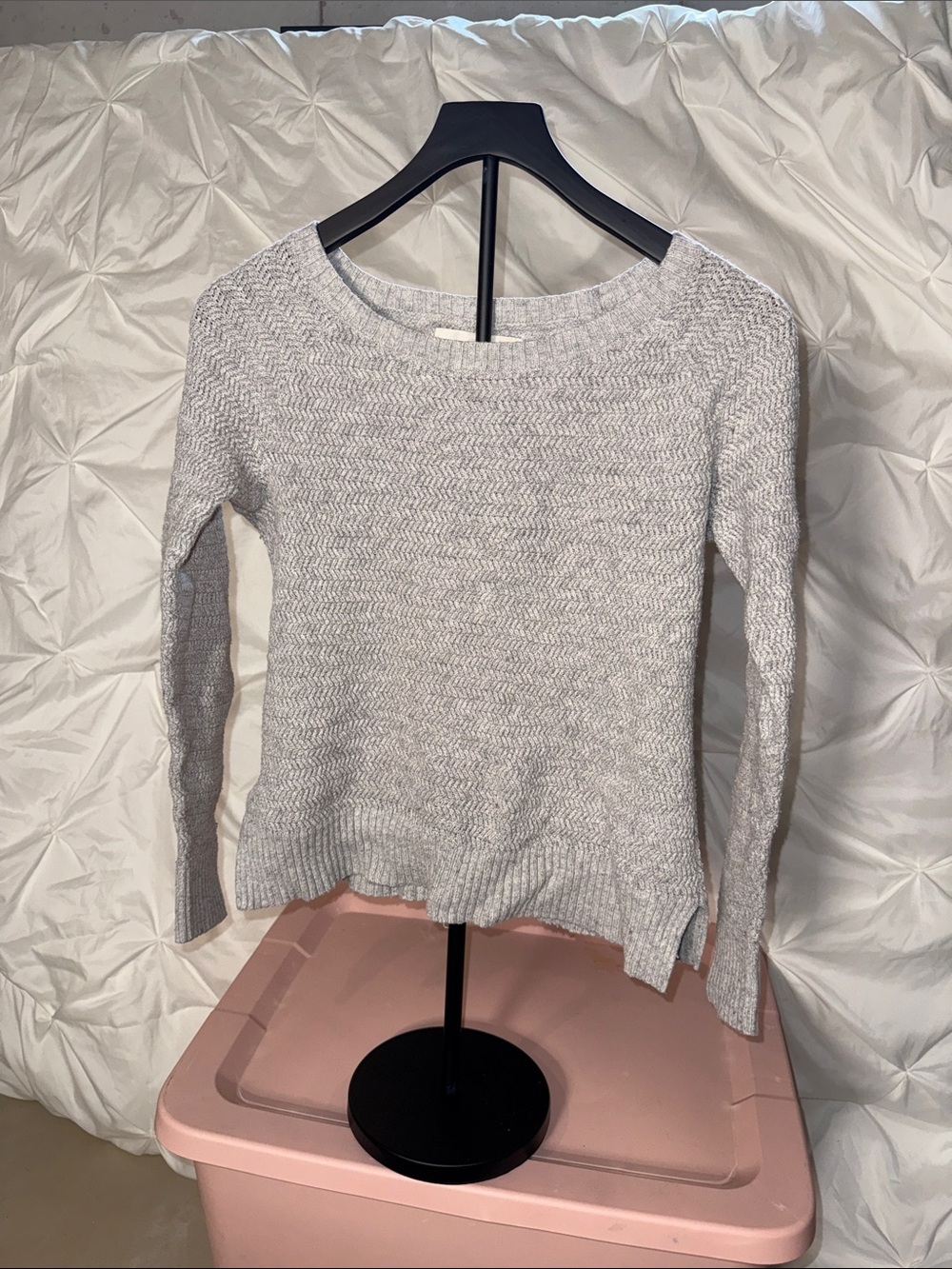 LOFT Light Gray Crewneck Sweater